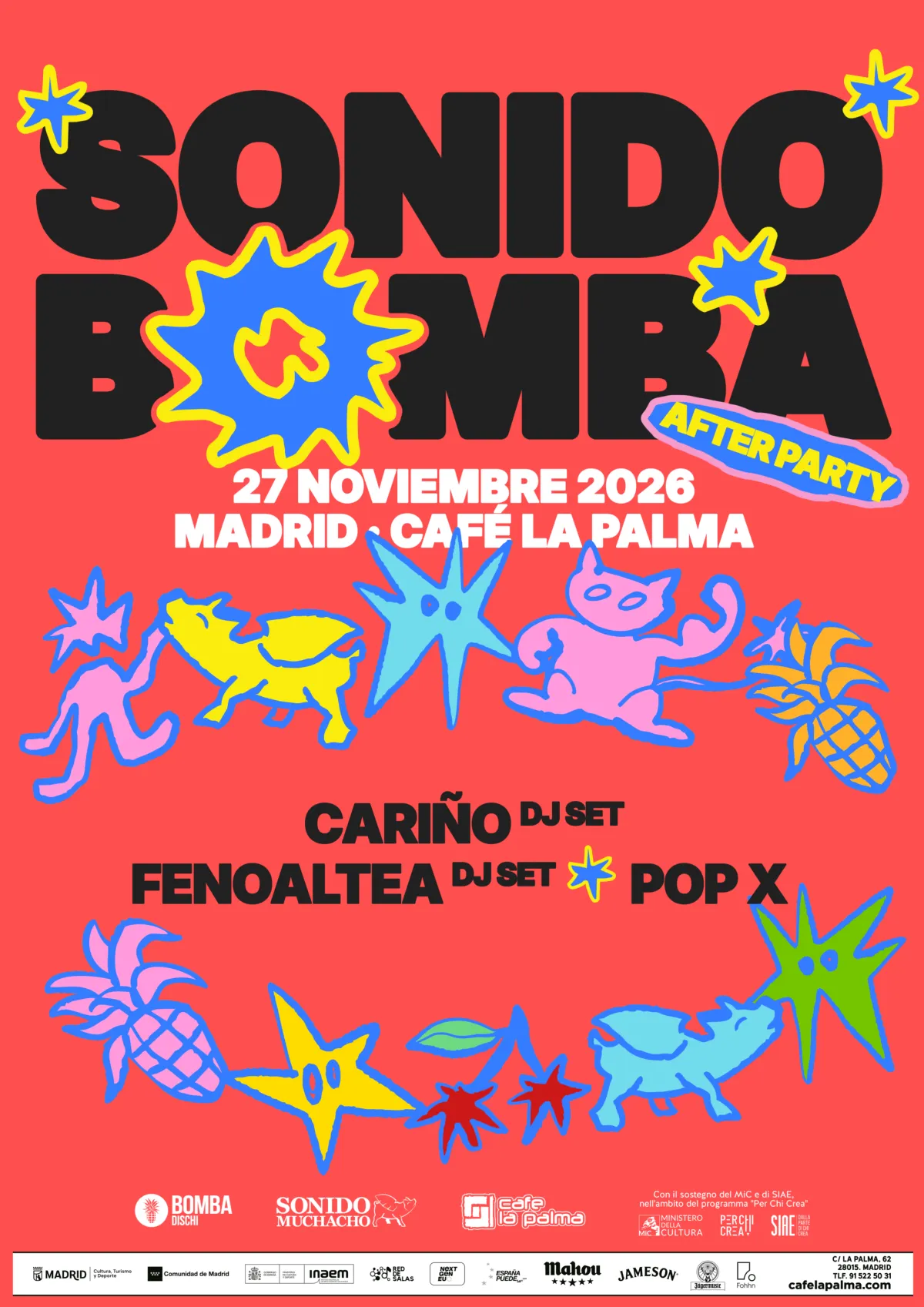 SONIDO BOMBA AFTERPARTY: CARIÑO DJ SET + FENOALTEA DJ SET + POP X